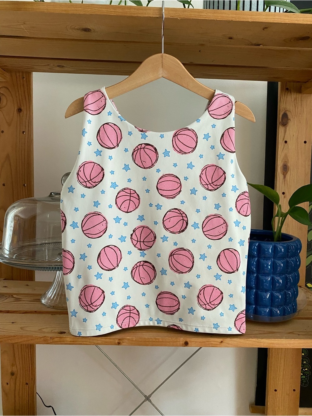 SweetHoney Basketball Print Active Skort Tank Top Set Pink 12 - Picture 4 of 15